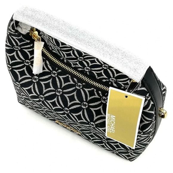 Michael Kors Ember Small Logo Jacquard Messenger Bag Black - Picture 9 of 11